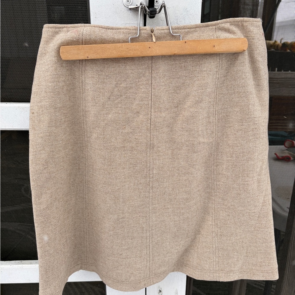 Classic Tan Women's Wool Mini Skirt